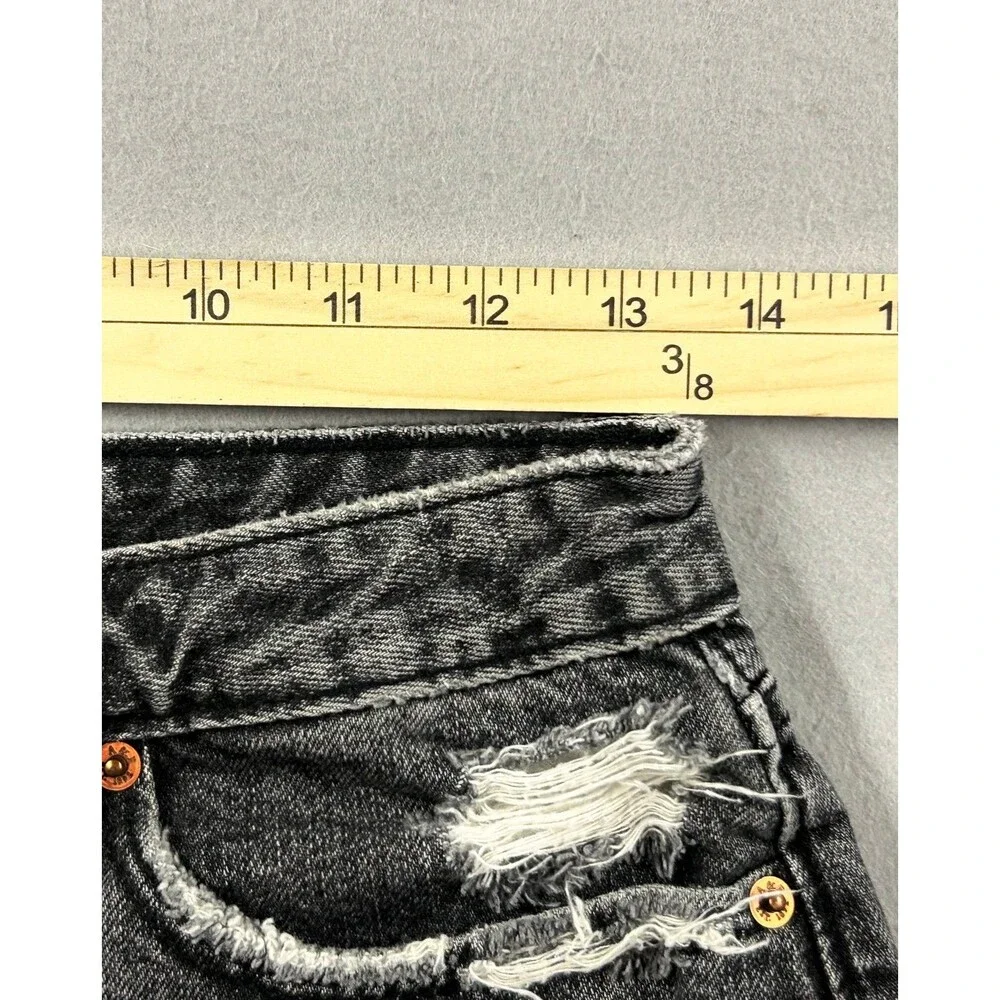 Abercrombie & Fitch Women’s Black Denim Annie High Rise Shorts 2/26